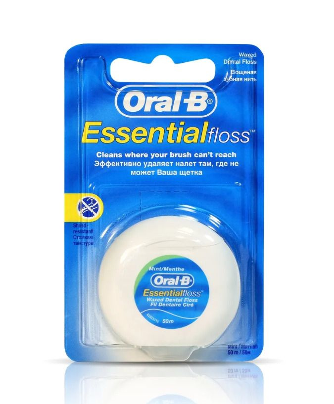 Зубная нить Oral-B "Essential", вощеная, мятная, 50м #1