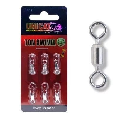 Вертлюги на сома 22 мм Uni Cat (Юни Кэт) - Ton Swivel 140 кг, 6 шт #1