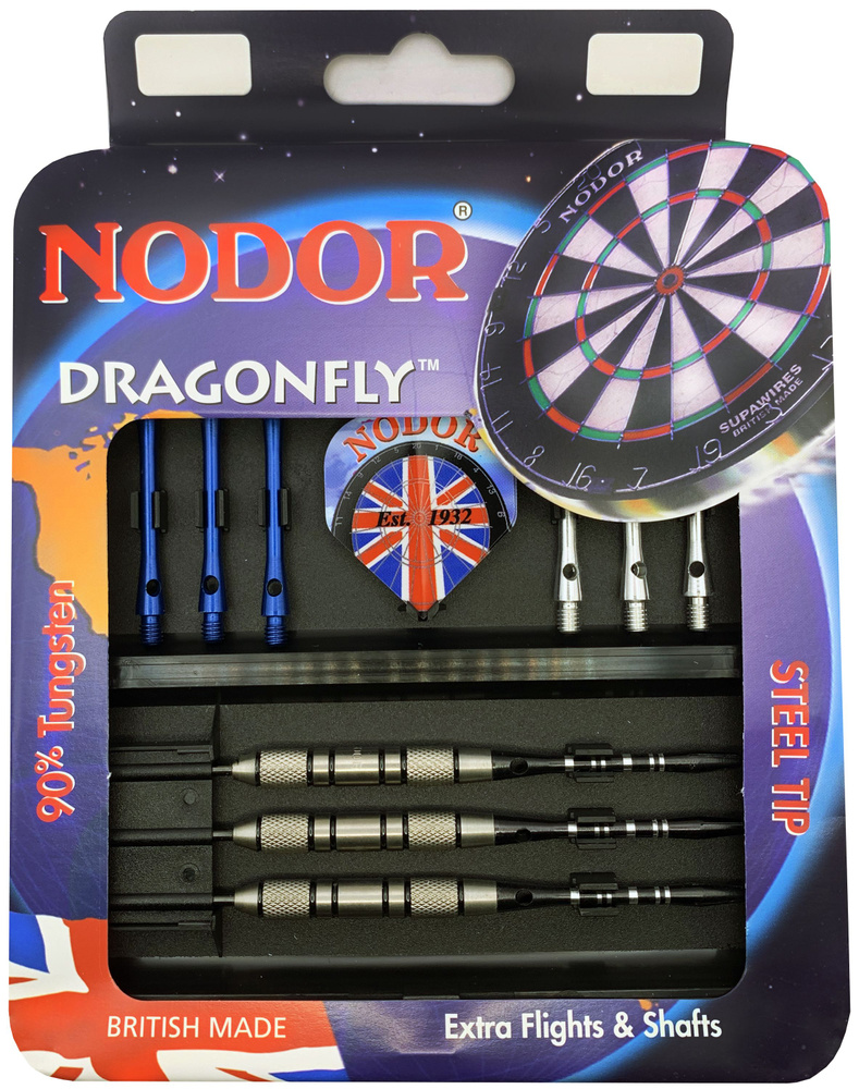 Вольфрамовые 90% дротики 28гр Nodor Dragonfly steeltip и аксессуары для игры в Дартс. Товар уцененный #1