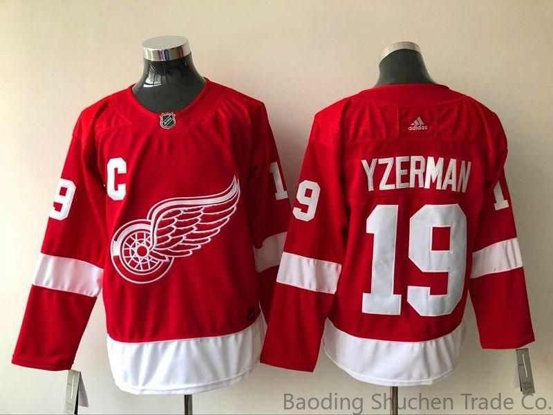 NHL МАЙКА ХОККЕЙНАЯ Детройт Ред Уингз Красный дом Аутентичный Джерси Detroit Red Wings Jersey  #1