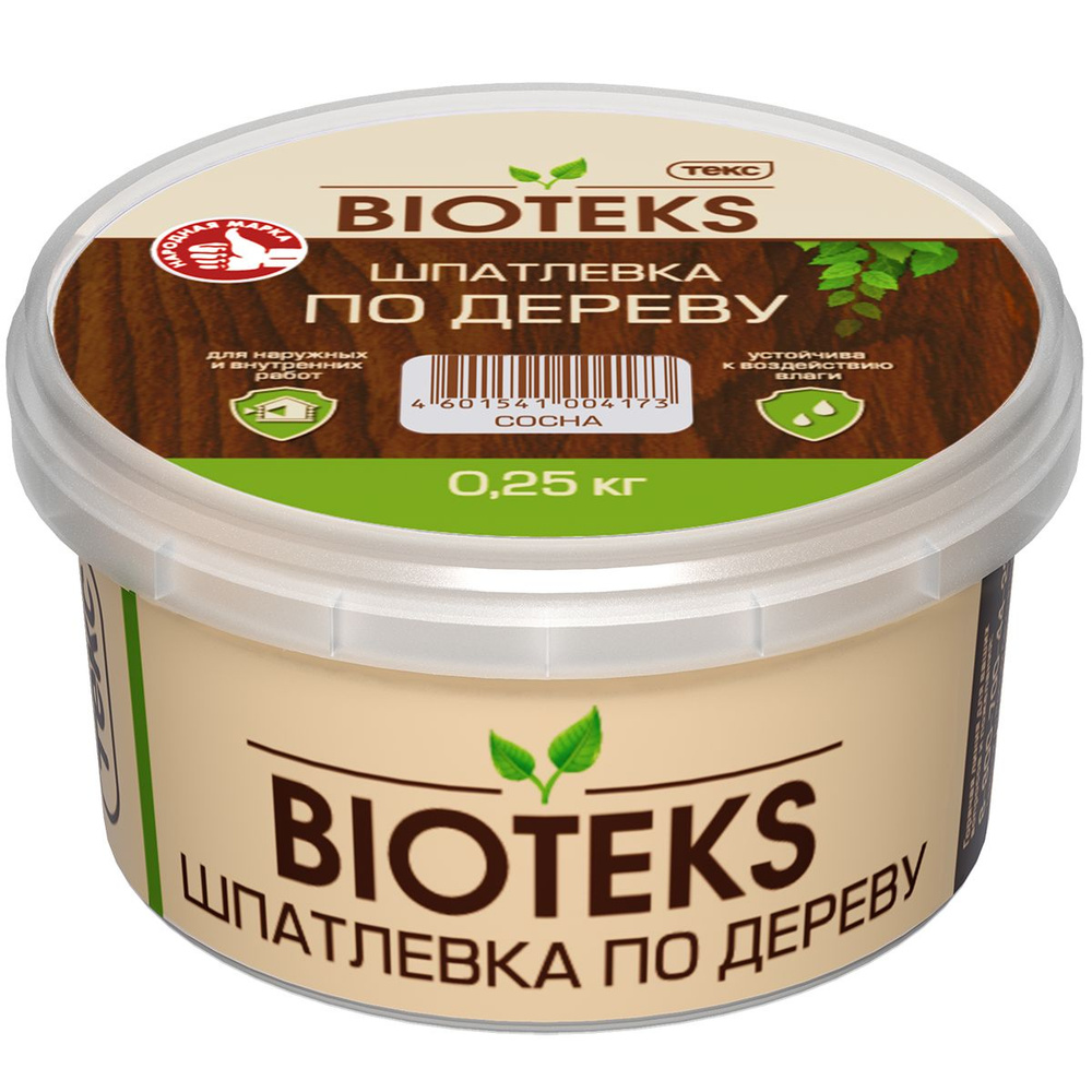 Шпатлевка по дереву BIOTEKS сосна 0,25кг #1