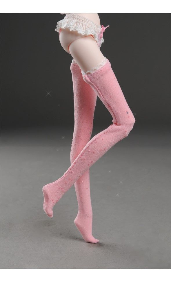 Чулки для БЖД кукол Dollmore 12 inch Size - Sparkling Band Stocking (Pink) (розовые, для кукол Пуллип #1