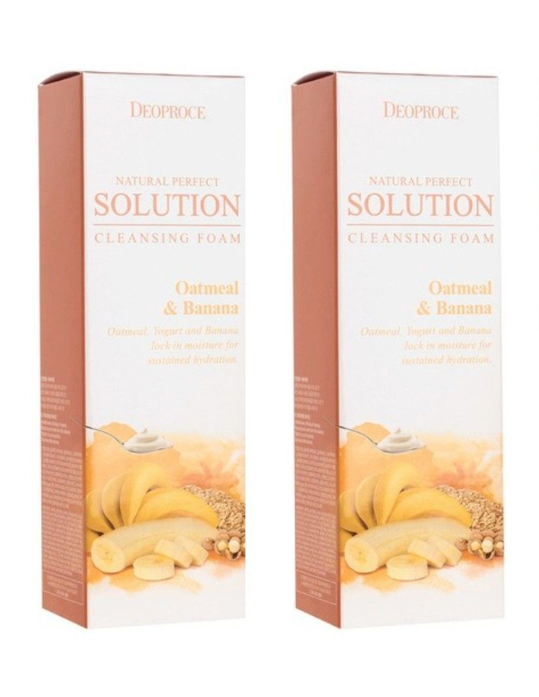 Deoproce Увлажняющая пенка для умывания Natural Perfect Solution Cleansing Foam Oatmeal & Banana, с экстрактами #1