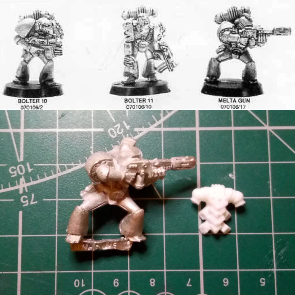 Space Marine w/Melta Gun 1987 Rogue Trader Warhammer миниатюра металл #1