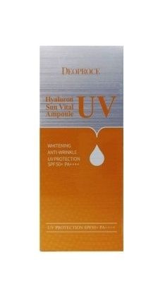 Deoproce Восстанавливающая солнцезащитная сыворотка для лица Hyaluron UV Sun Vital Ampoule, с гиалуроновой #1