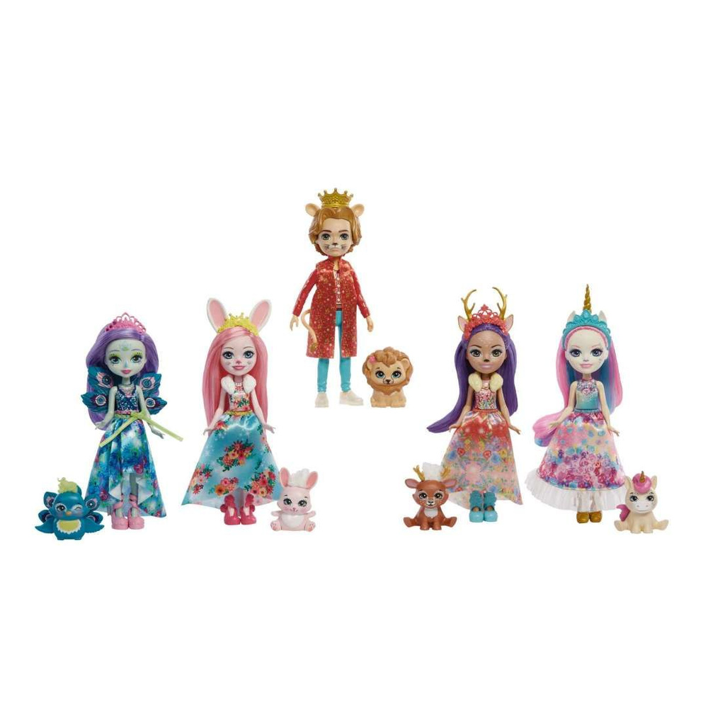 Игровой набор Enchantimals Royal 5-Pack Королевские друзья (куклы с питомцами) GYN58  #1