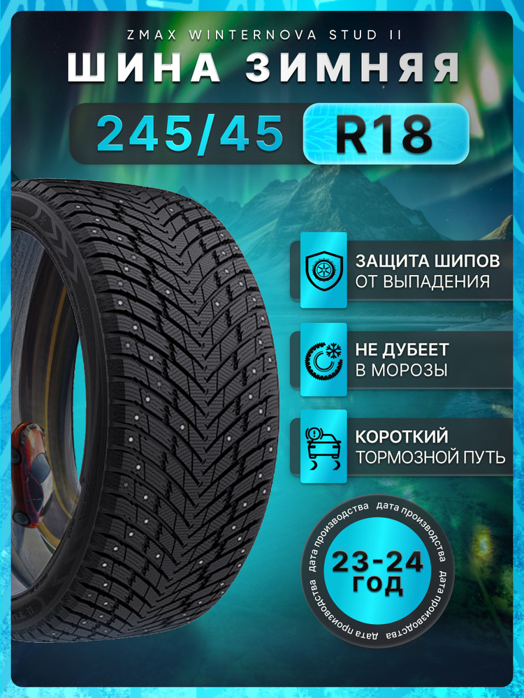 Zmax Tire WINTERNOVA STUD II Шины  зимние 245/45  R18 100T Шипованные #1