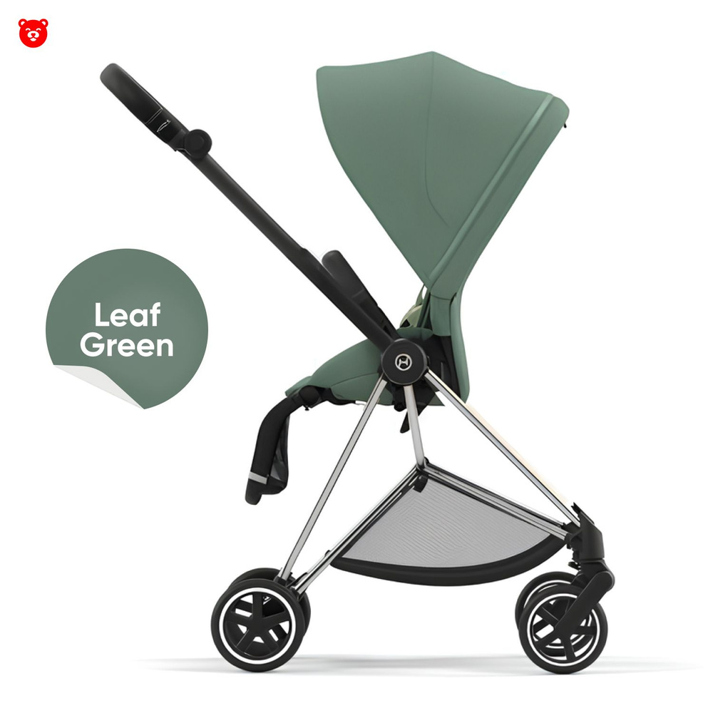 Cybex Mios III Прогулочная коляска, шасси Chrome, черная ручка, текстиль Leaf Green  #1