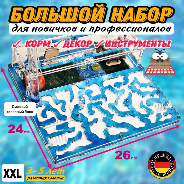 Большая муравьиная ферма "Вода" XXL 26*24см Люкс #1