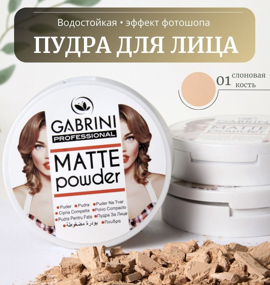 Пудра Gabrini Matte Powder сухая #1