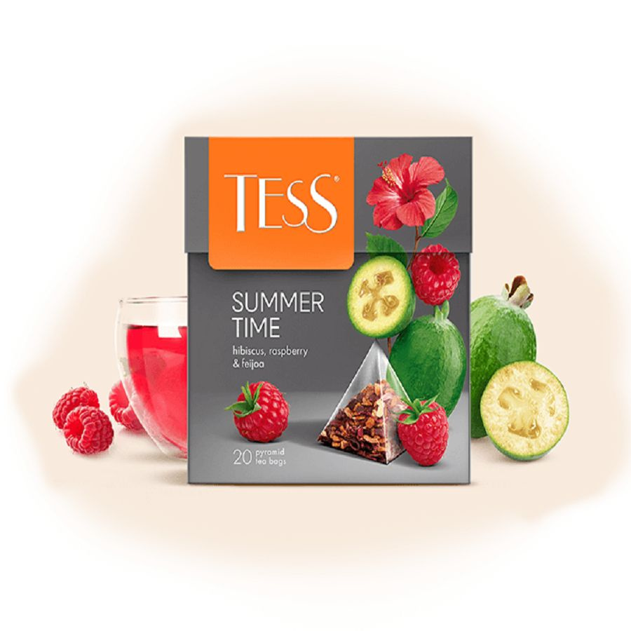 Чай в пирамидках травяной Tess Summer Time (Самма Тайм) 20 пак. Гибискус с ароматом малины и фейхоа. #1