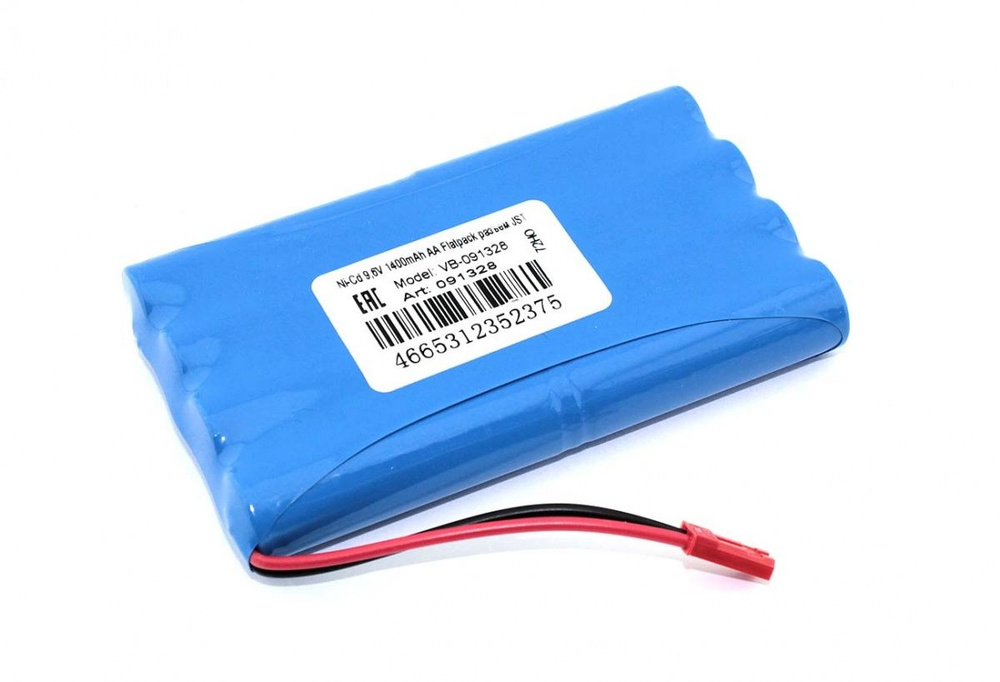 Аккумулятор Ni-Cd 9,6V 1400mAh AA Flatpack разъем JST #1