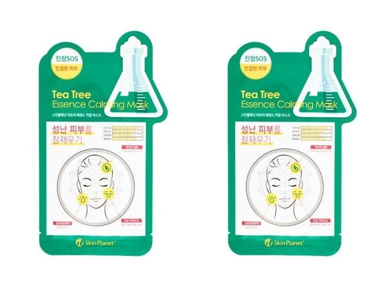 Mijin Тканевая маска для лица Skin Planet Tea Tree Essence Calming Mask, с экстрактом чайного дерева, #1