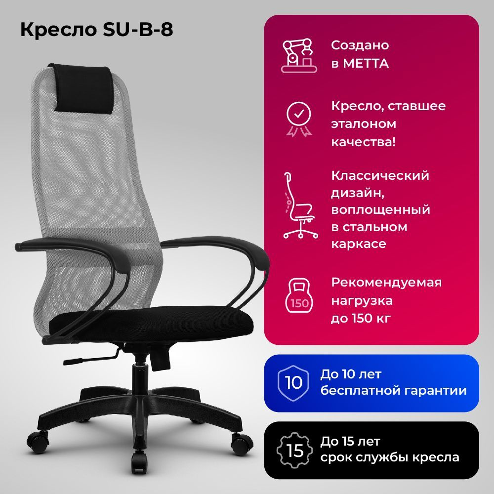 Компьютерное кресло SU-B-8/подл.130/осн.001 светло-серый #1