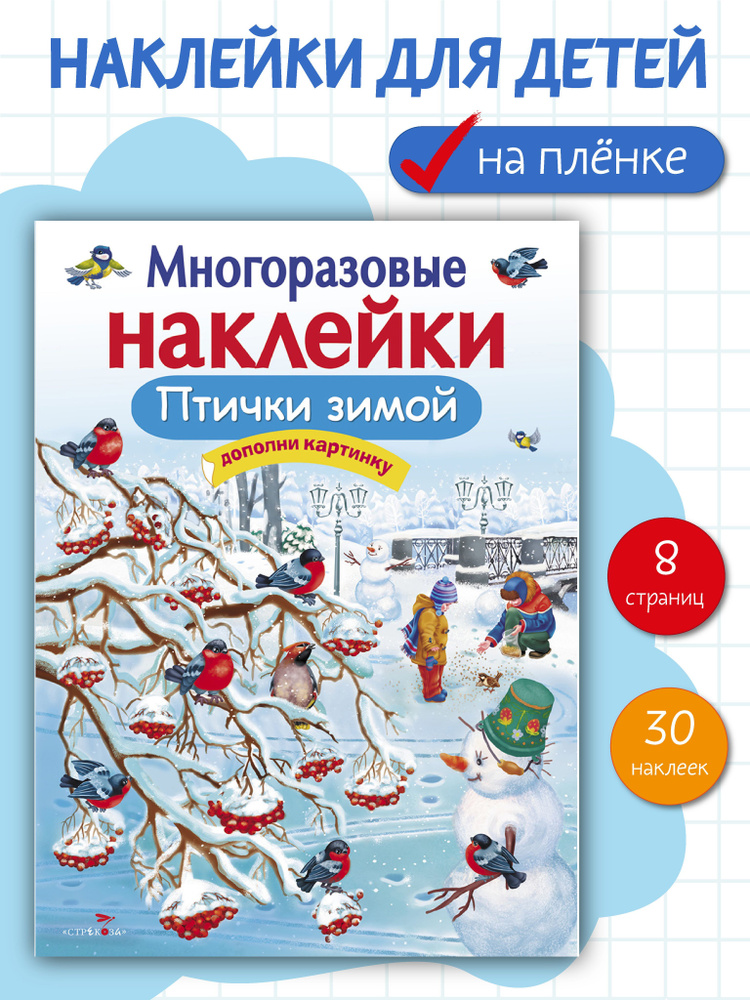 Многоразовые наклейки на плёнке Птички зимой | Александрова Ольга Викторовна  #1