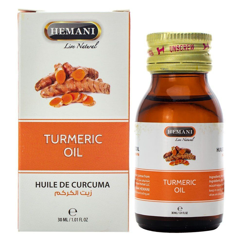 Hemani TURMERIC OIL (Масло КУРКУМЫ, Хемани), антидепрессант, против старения и для очищения кожи, 30 #1