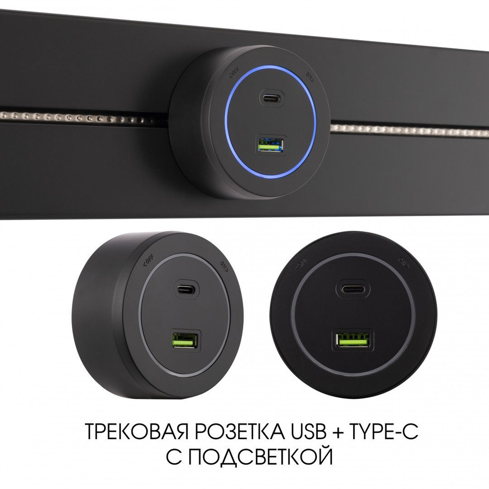 Трековая розетка Arte Milano Am-track-sockets-39 399731TS/USB-Type-C Black #1