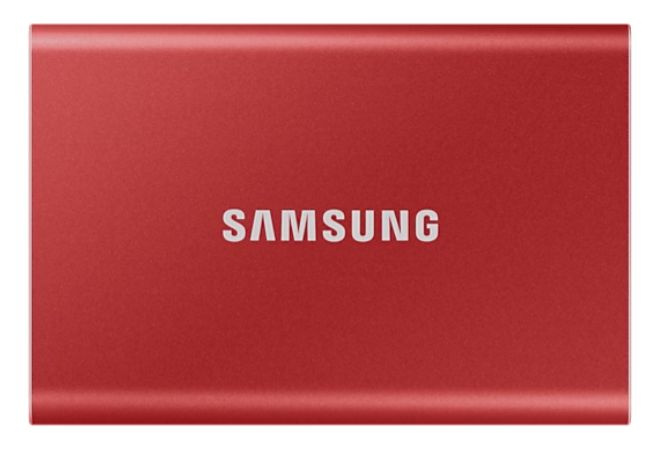 Samsung 500 ГБ Внешний SSD-диск Внешний SSD 500Gb Samsung T7 USB 3.2 Gen.2 (10 Гбит/c) AES 256, Красный, #1