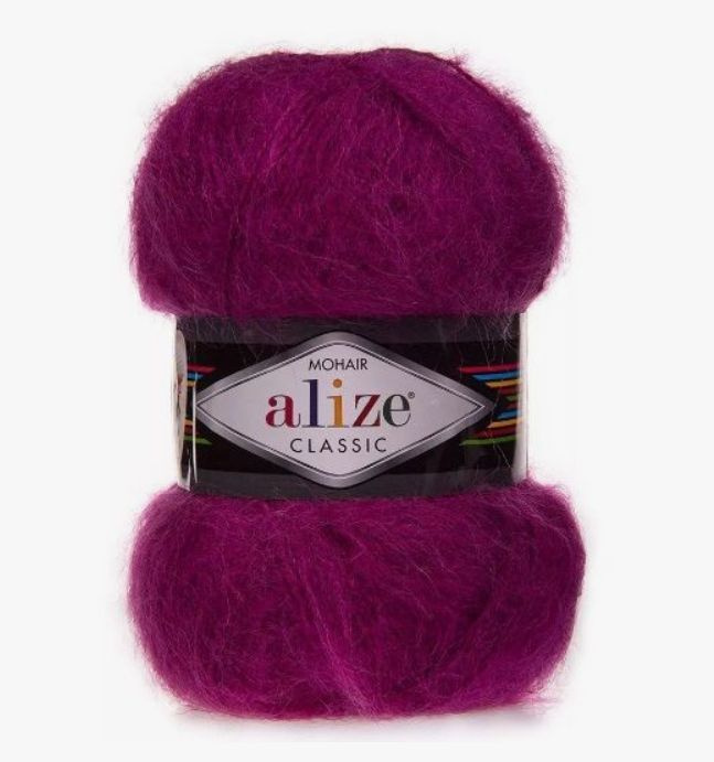 ПРЯЖА ALIZE MOHAIR CLASSIC (209-фуксия) 2 мотка #1