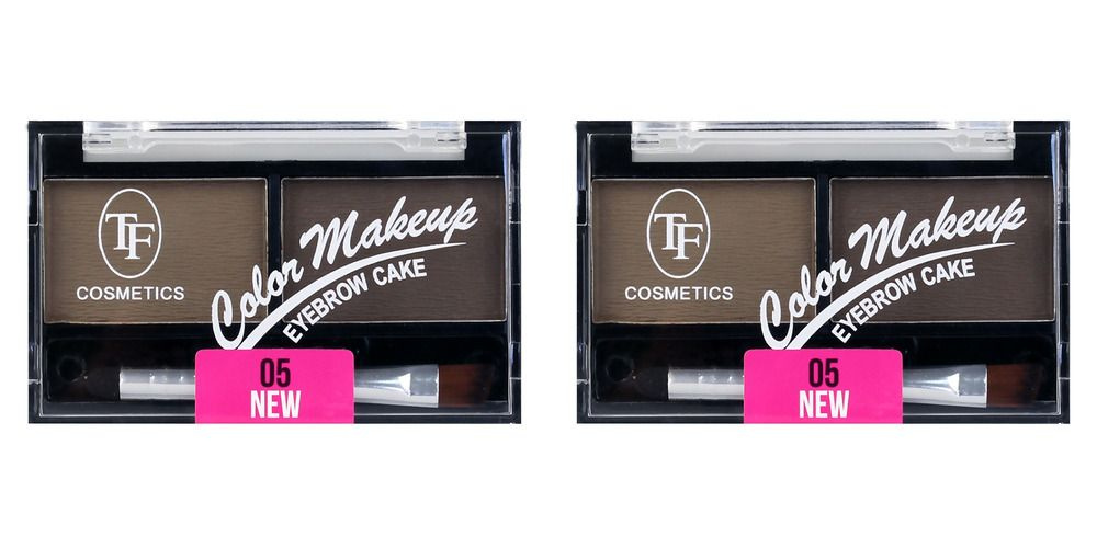 TF cosmetics Тени для бровей Eyebrow Cake, тон 05, серо-коричневая гамма , 2 шт.  #1