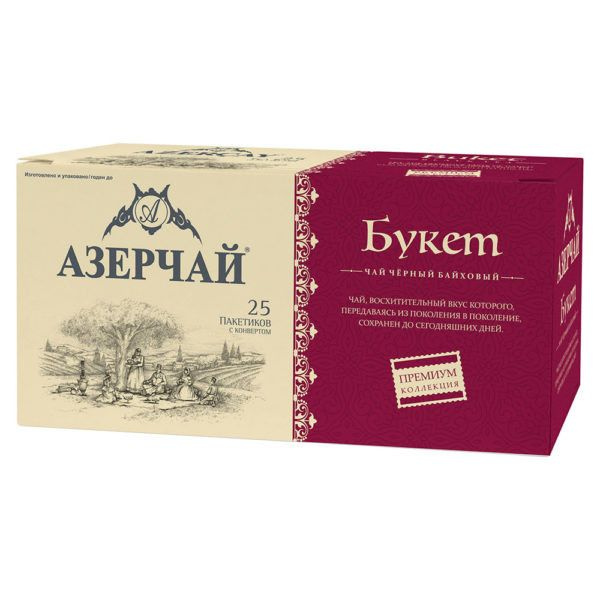 Чай Азерчай чёрный байховый букет Premium collection, 25 пак по 1,6 г 6829419  #1