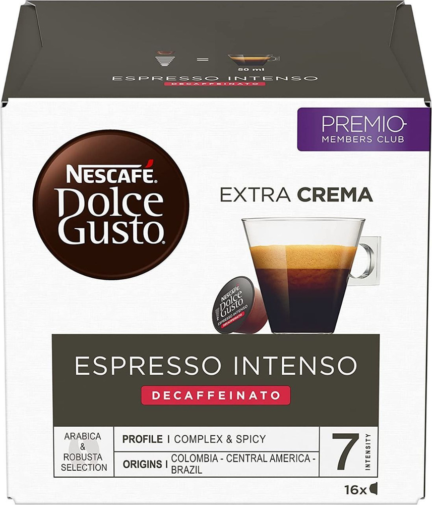 Кофе молотый в капсулах Nescafe Dolce Gusto Espresso Intenso Decaffeinato, 16 шт  #1