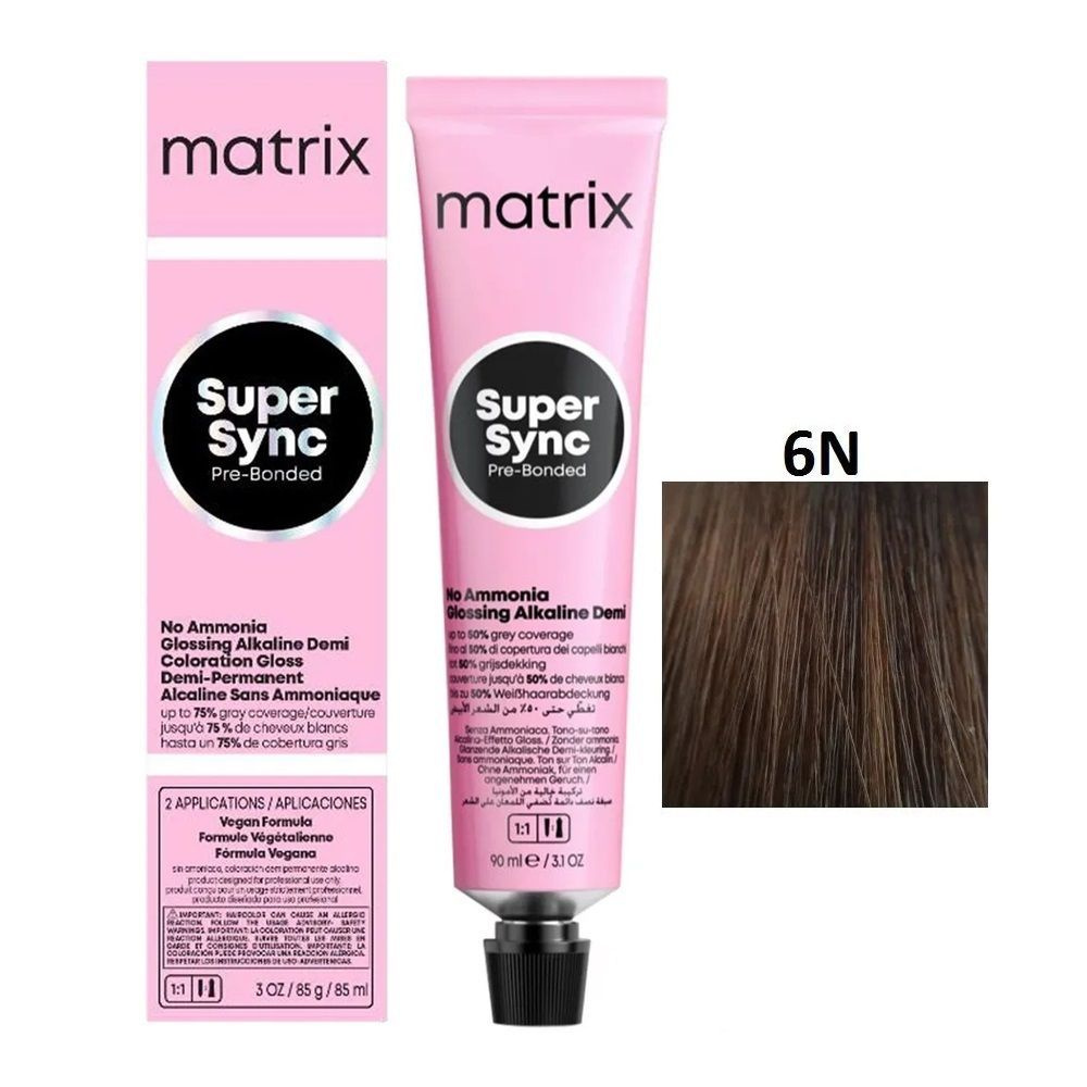 Matrix SoColor Super Sync 6N Краситель для волос тон-в-тон Темный блондин, 90 мл  #1