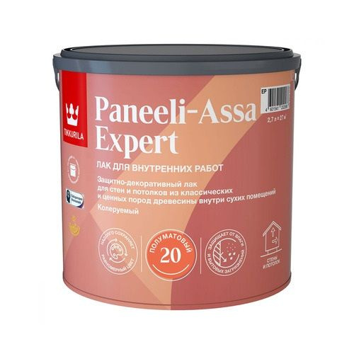 Tikkurila Paneeli Assa Expert/Тиккурила Панеели Ясся Эксперт,База EP, 2.7л,Полуматовый лак для стен и #1