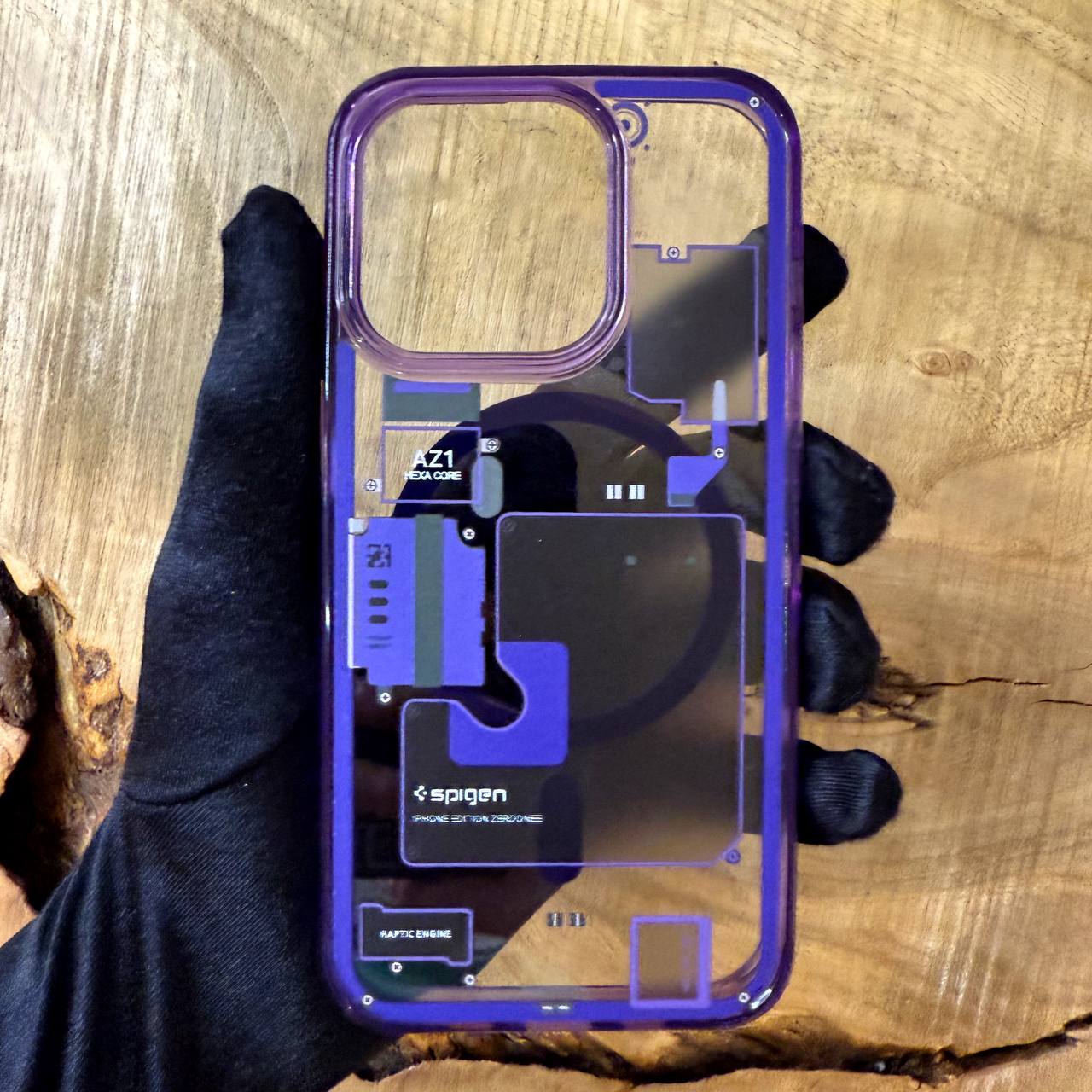 Чехол-накладкаSPIGEN/дляiPhone15ProMax/Противоударный/Защитакамеры/Magnetik/Сиреневый