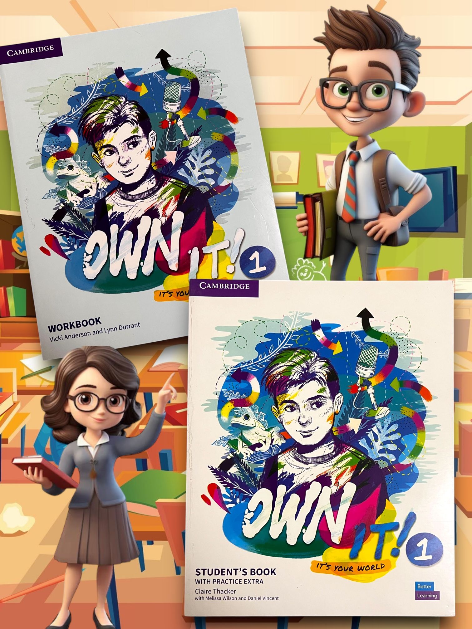 Own it 1, Student's Book, Workbook + CD ( учебник, раб.тетрадь и диск ) | Own It! Level 1 Student's Book and Workbook with Audio CD - Ozon image 1