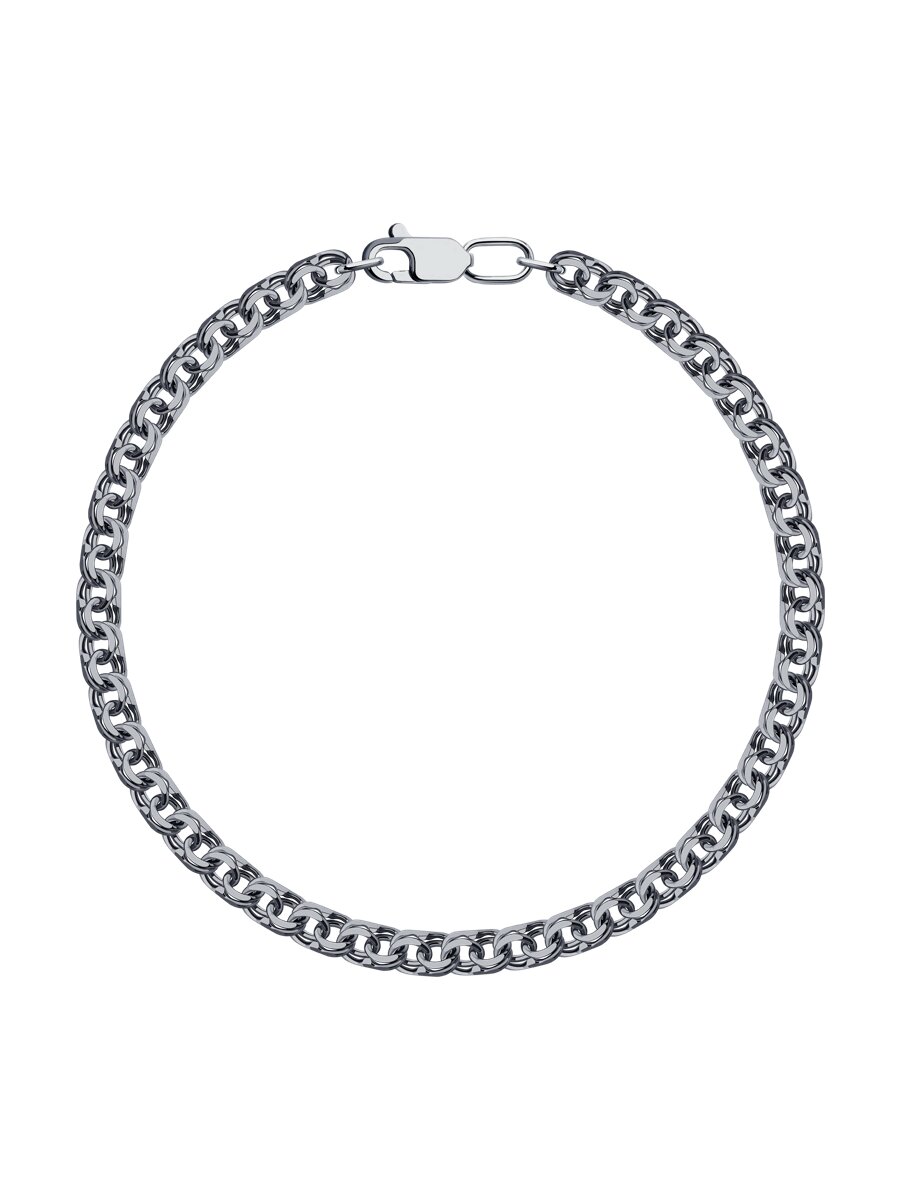 Браслетсеребряныймужской925пробыплетениеБисмарк,сереброSOKOLOV