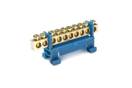 Шинанулеваянадин-рейку10отверстийсинийизоляторвщиток