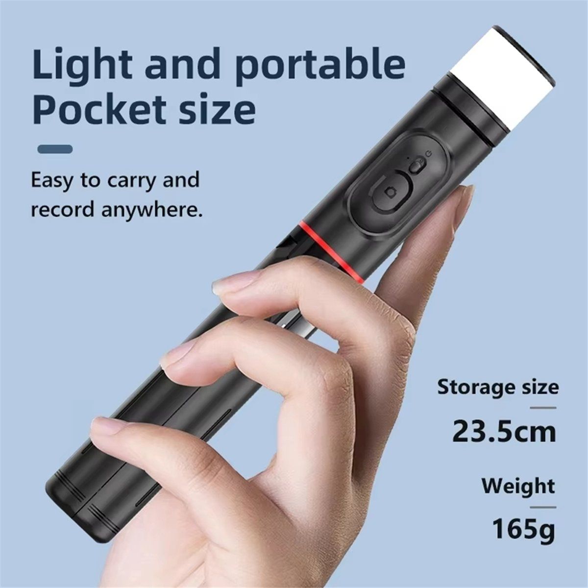 Складнаябеспроводнаяселфи-палкаQ12SсBluetooth-моноподомидистанционнымуправлениемзатвором,штативомдляAndroid