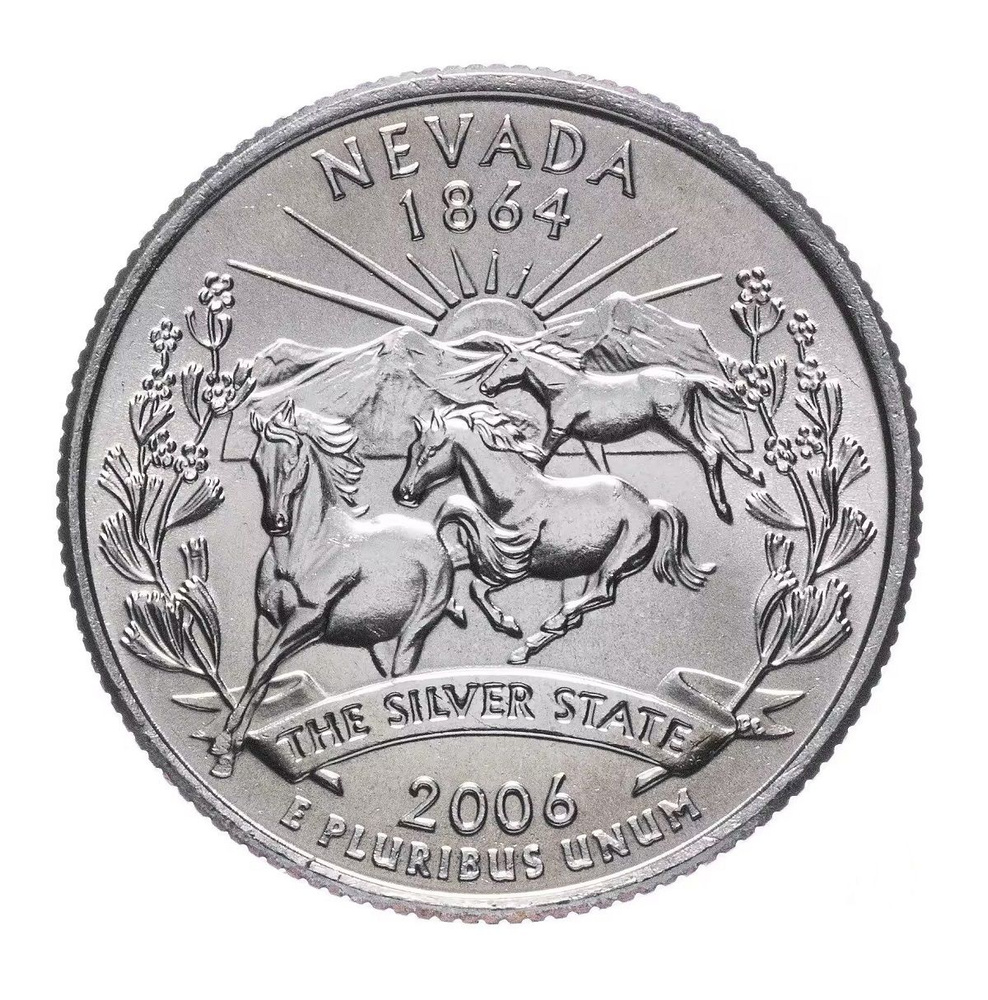 Монета 25 центов Невада. Штаты и территории. США D 2006 UNC #1
