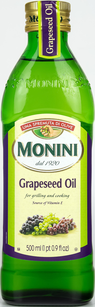 Виноградное масло MONINI, Grapeseed Oil, рафинированное, ст/б, 500 мл  #1