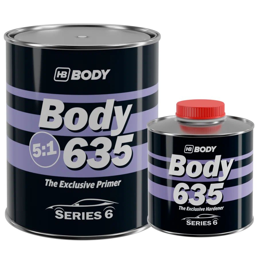 Грунт HB Body 635 5:1, в комплекте с отвердителем (0.8+0.16л.), чёрный  #1