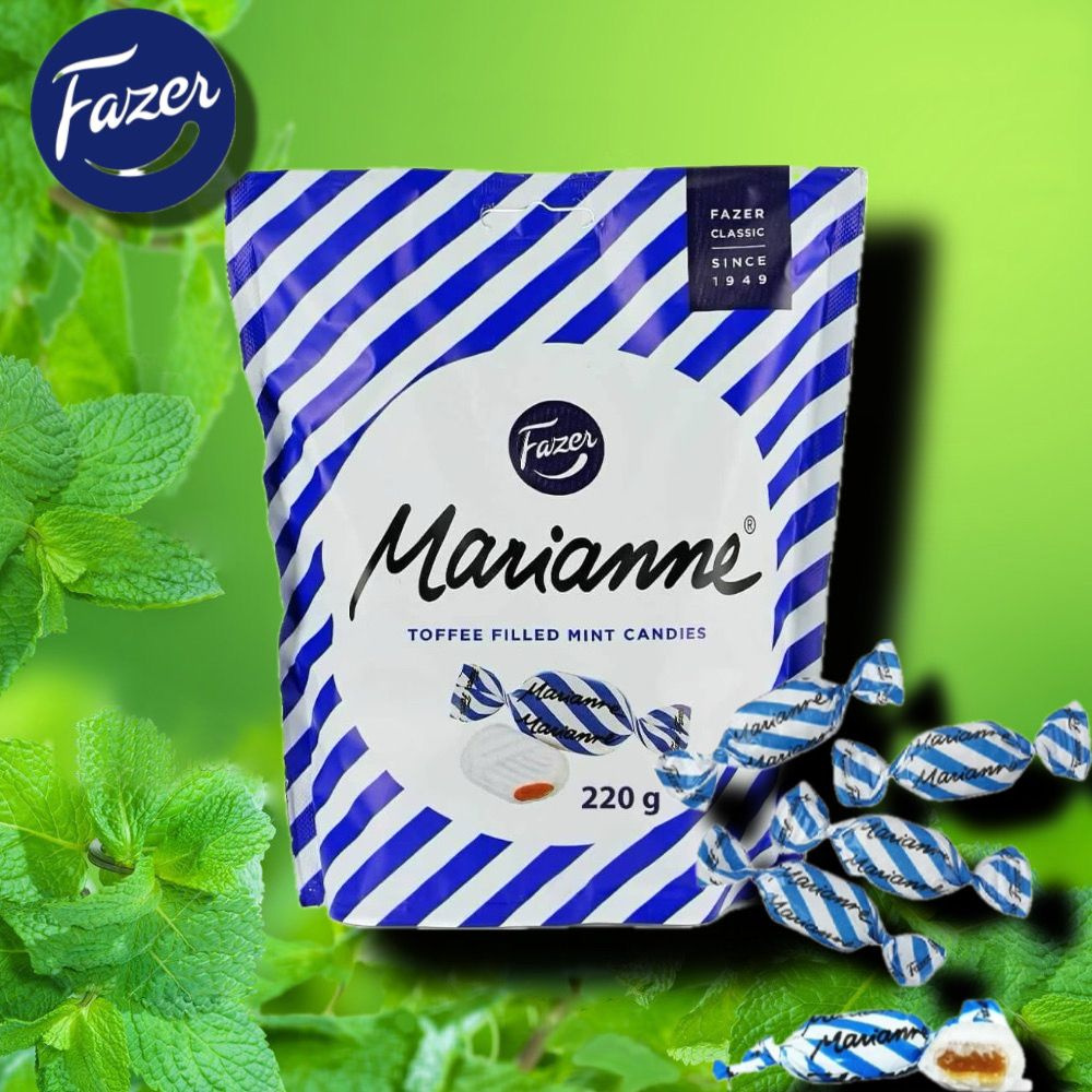 Fazer Marianne Мятные конфеты с карамелью 220г. Финляндия #1