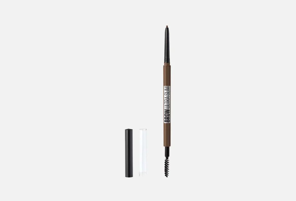 MAYBELLINE NEW YORK Карандаш для бровей "Brow Ultra Slim", карандаш + щеточка Medium Brown  #1