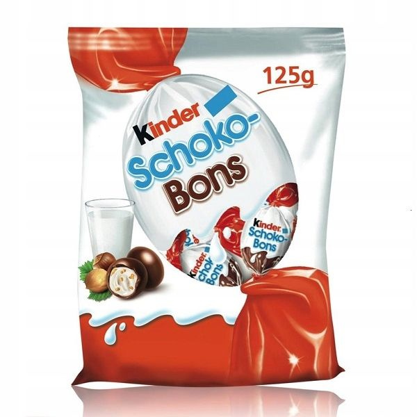 Шоколадные Конфеты Kinder Schoko Bons с Молочно-Ореховой Начинкой/Киндер Шоко Бонс в Глазури 125гр (Германия) #1