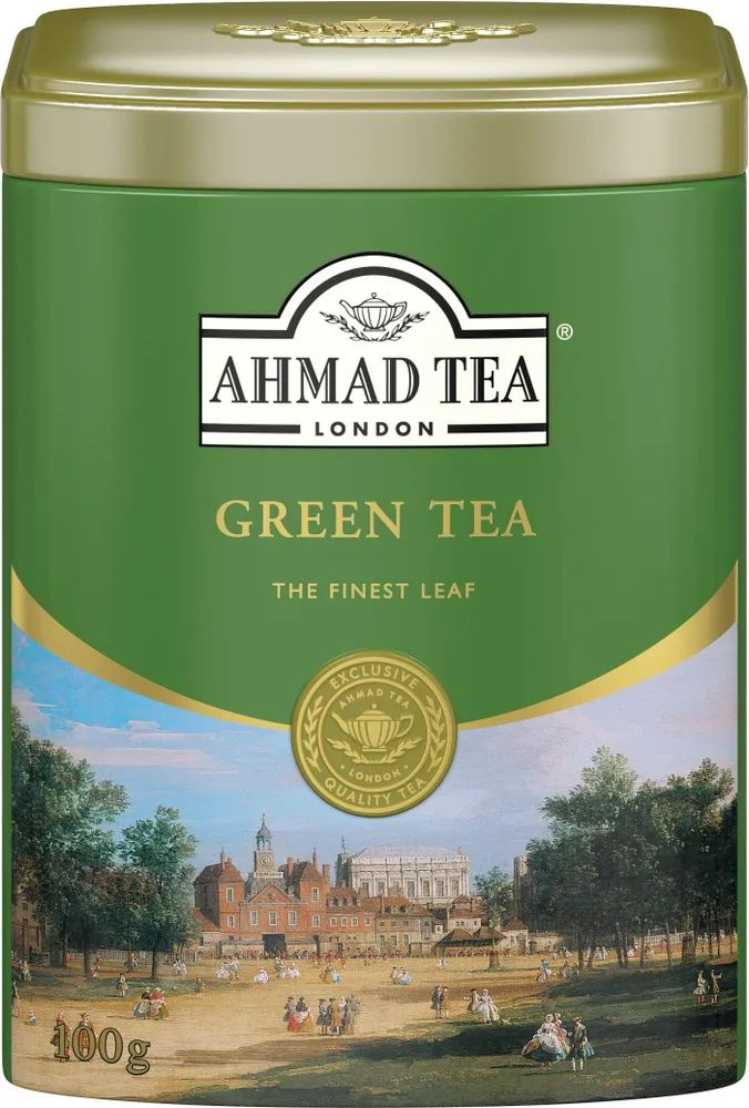 Чай листовой зеленый Ahmad Tea в ж/б, 100г #1