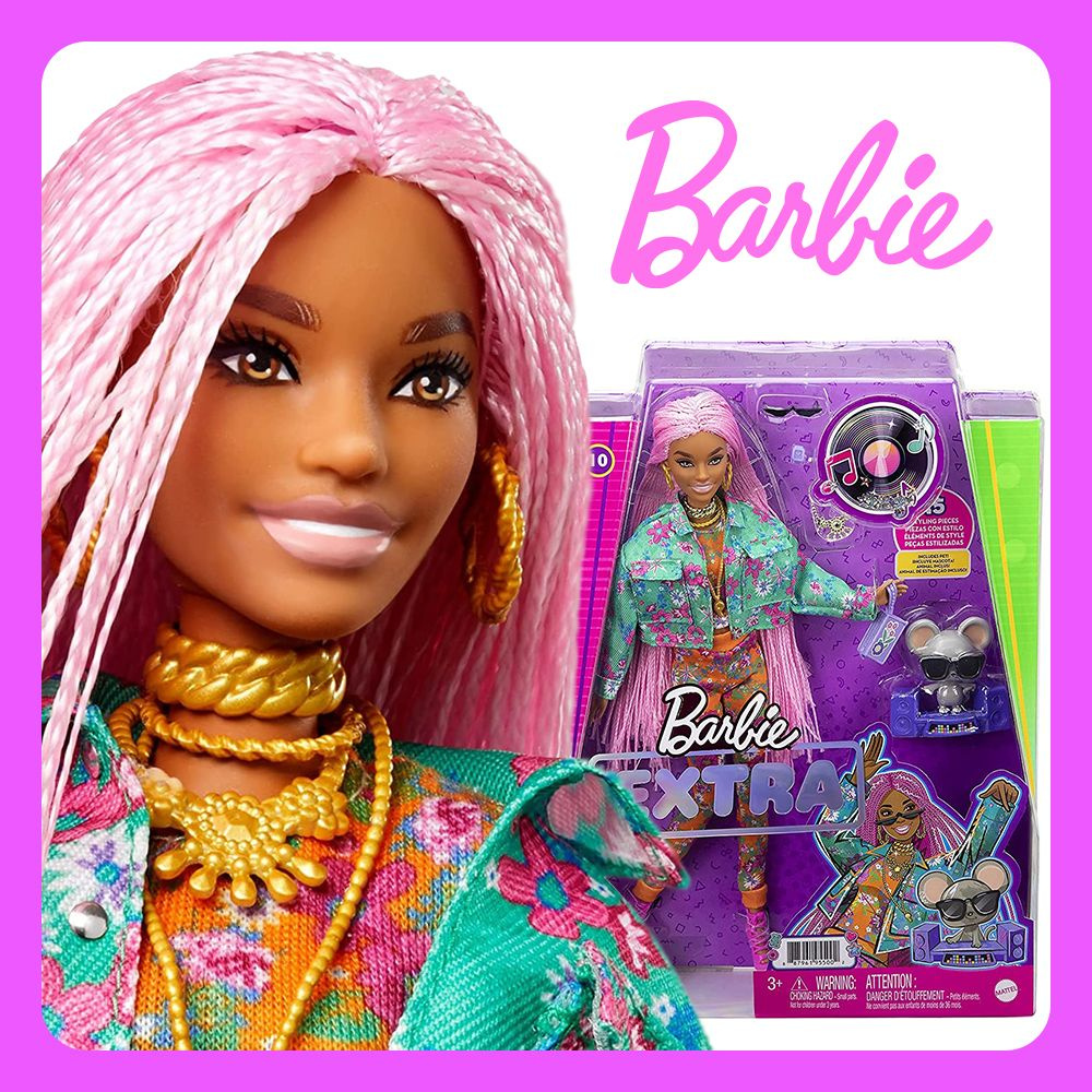 Кукла Барби Экстра - Розовые дреды (Barbie Extra Doll 2021 Pink braids) #1
