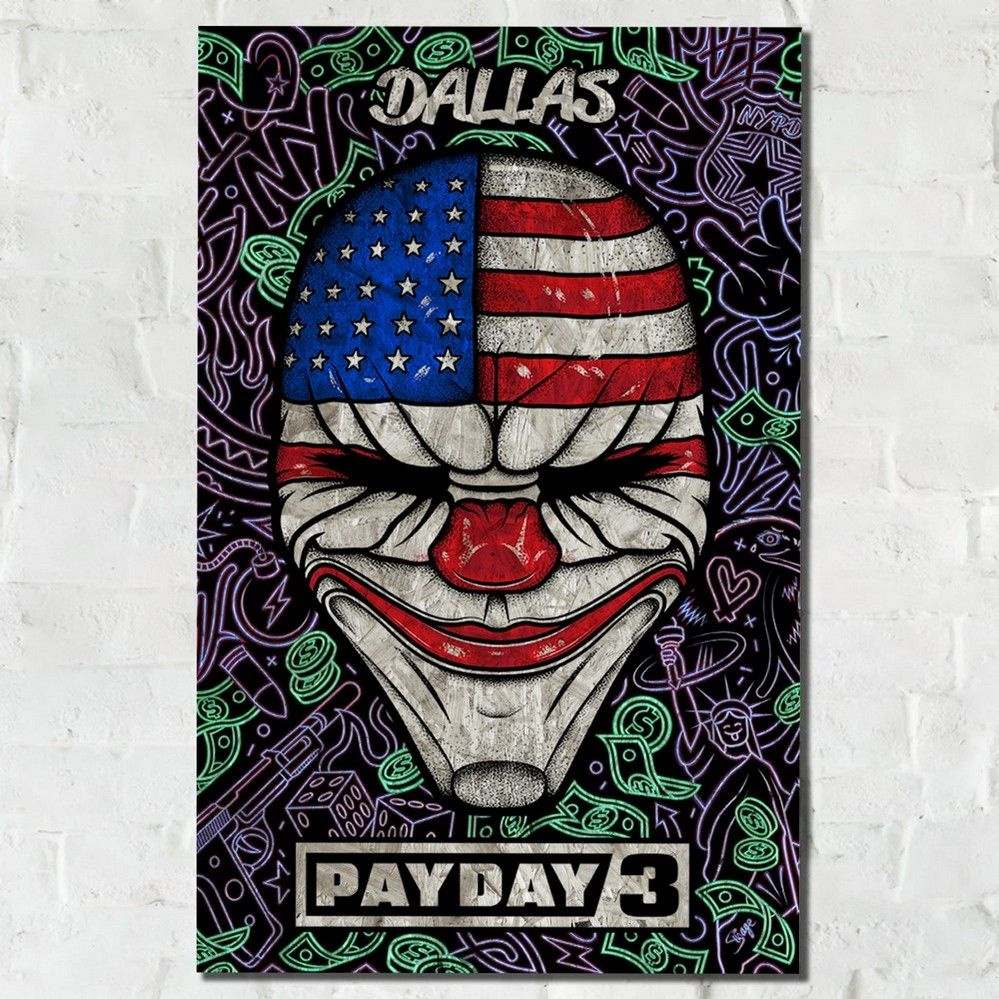 Картина интерьерная на рельефной доске игры PayDay 3 (Пэй Дэй, Dallas, PS, PC, XBOX, SWITCH) - 13602 #1