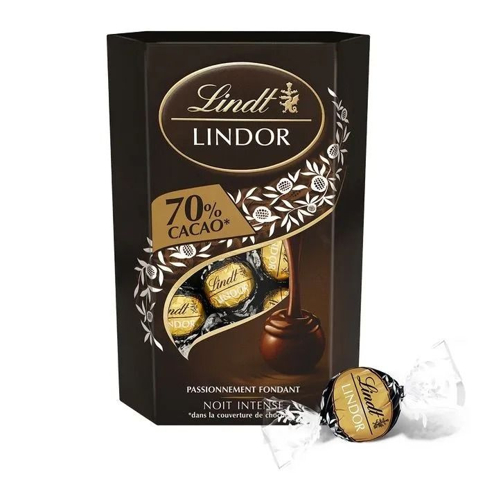 Конфеты в коробке Lindt Lindor 70% cacao, горький с содержанием какао 70%, 200 г  #1