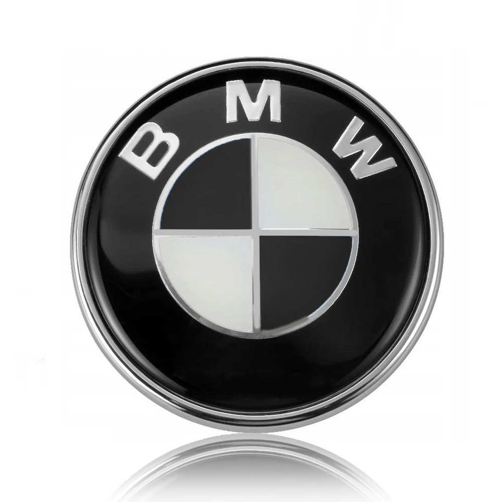Эмблема BMW бмв черная на капот и крышку багажника, сменная заглушка 82 мм  #1