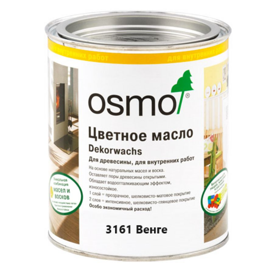 Масло цветное Osmo Dekorwachs Transparent 3161 Венге 0,125 #1