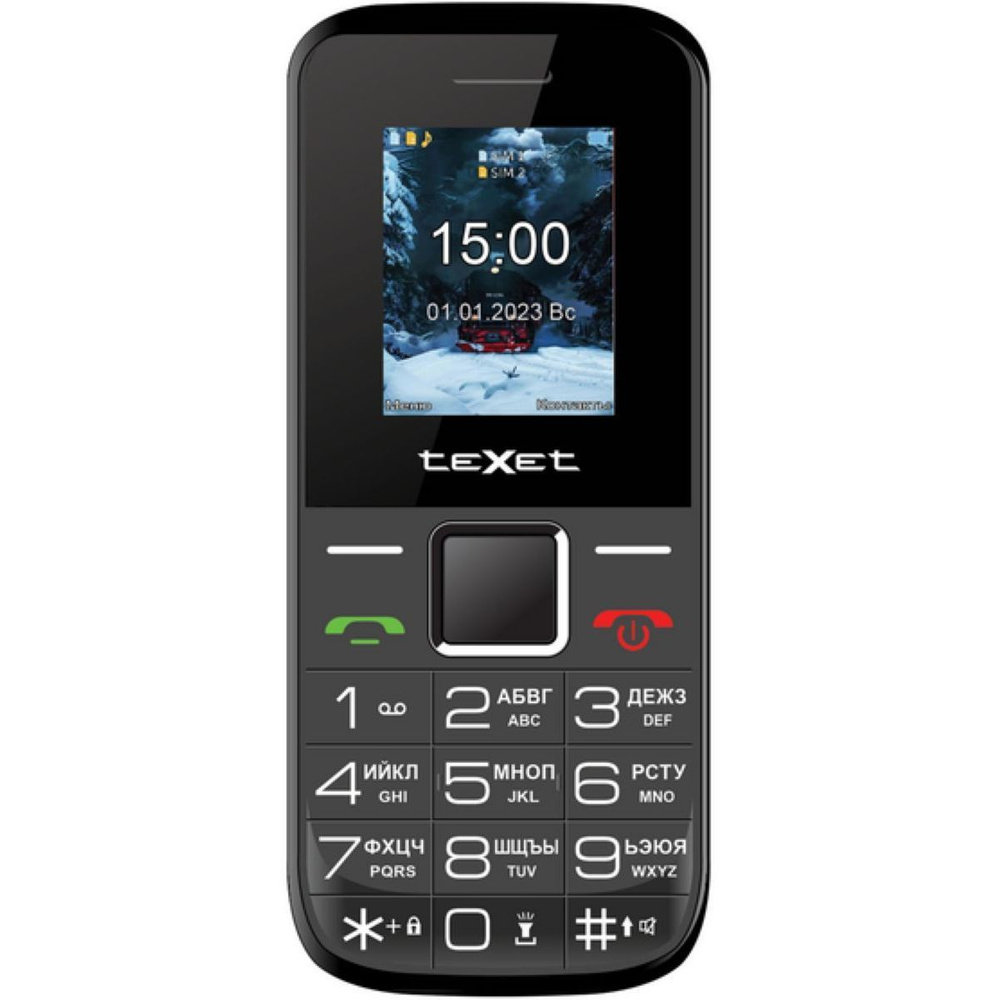 Телефон кнопочный мобильный teXet TM-206, чёрный #1