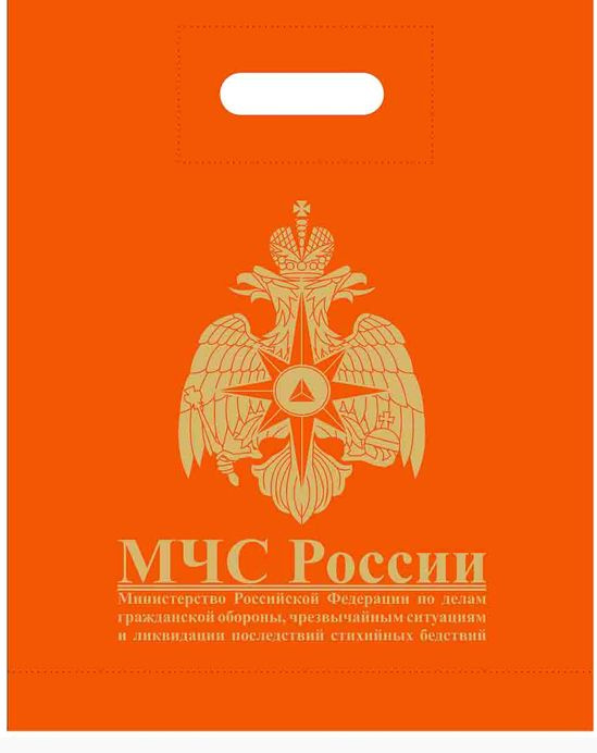 Пакет подарочный МЧС РОССИИ 40х50 оранжевый - 5 шт. #1