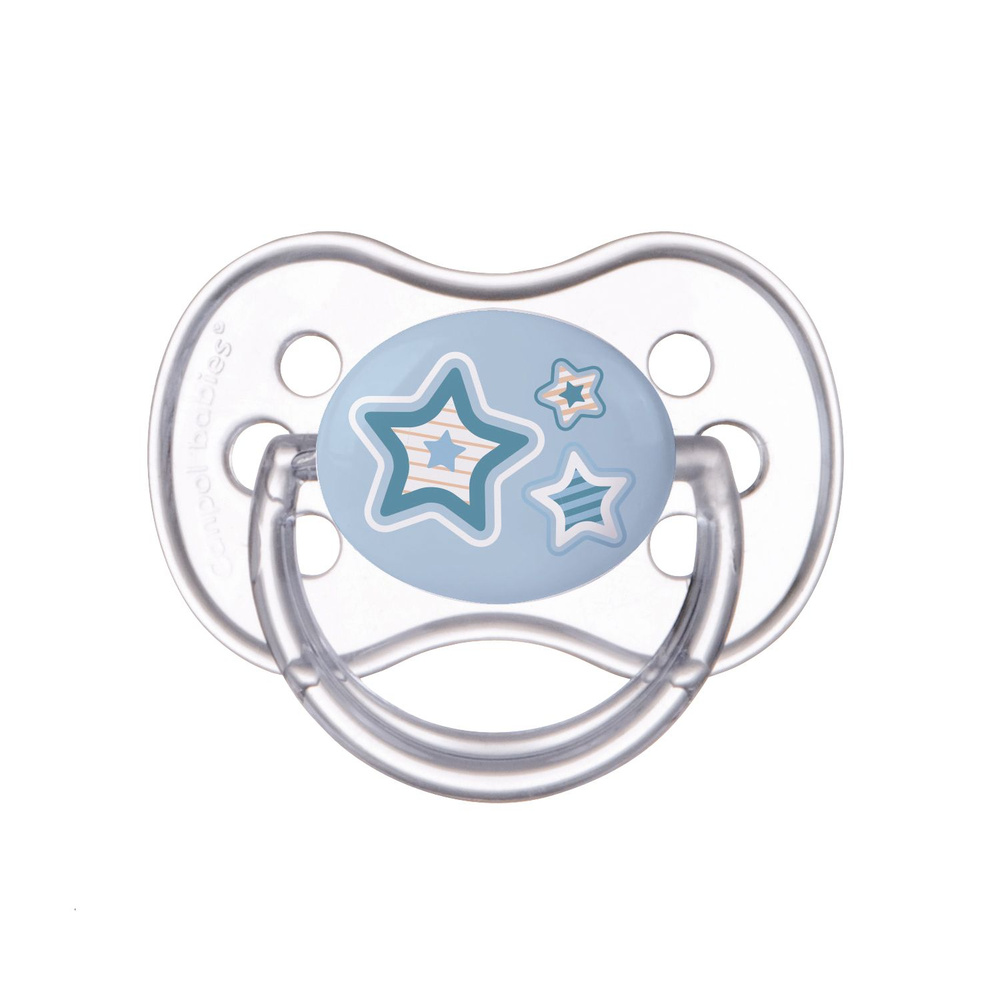 Пустышка Canpol Babies симметричная силиконовая, 6-18 Newborn baby, цвет: голубой  #1