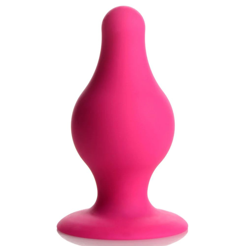 Squeeze-It Squeezable Tapered Small Anal Plug - мягкая гибкая анальная пробка, S 7.4х3.6 см (розовый) #1