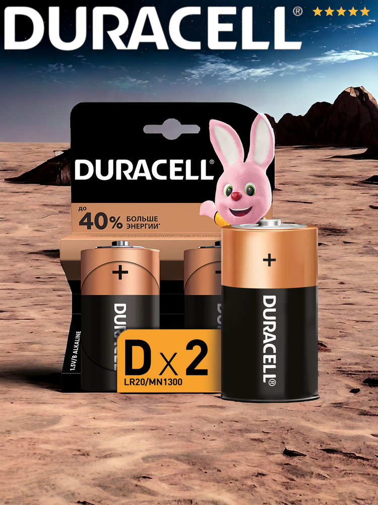 Батарейка Duracell Basic тип D (LR20) 2шт #1